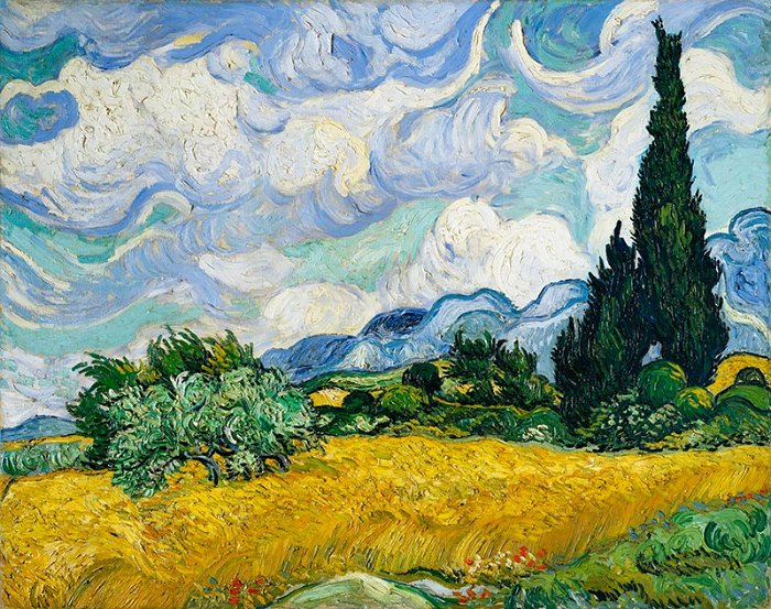 Iordache Cezar - Campuri de grau cu chiparosi - Vincent van Gogh